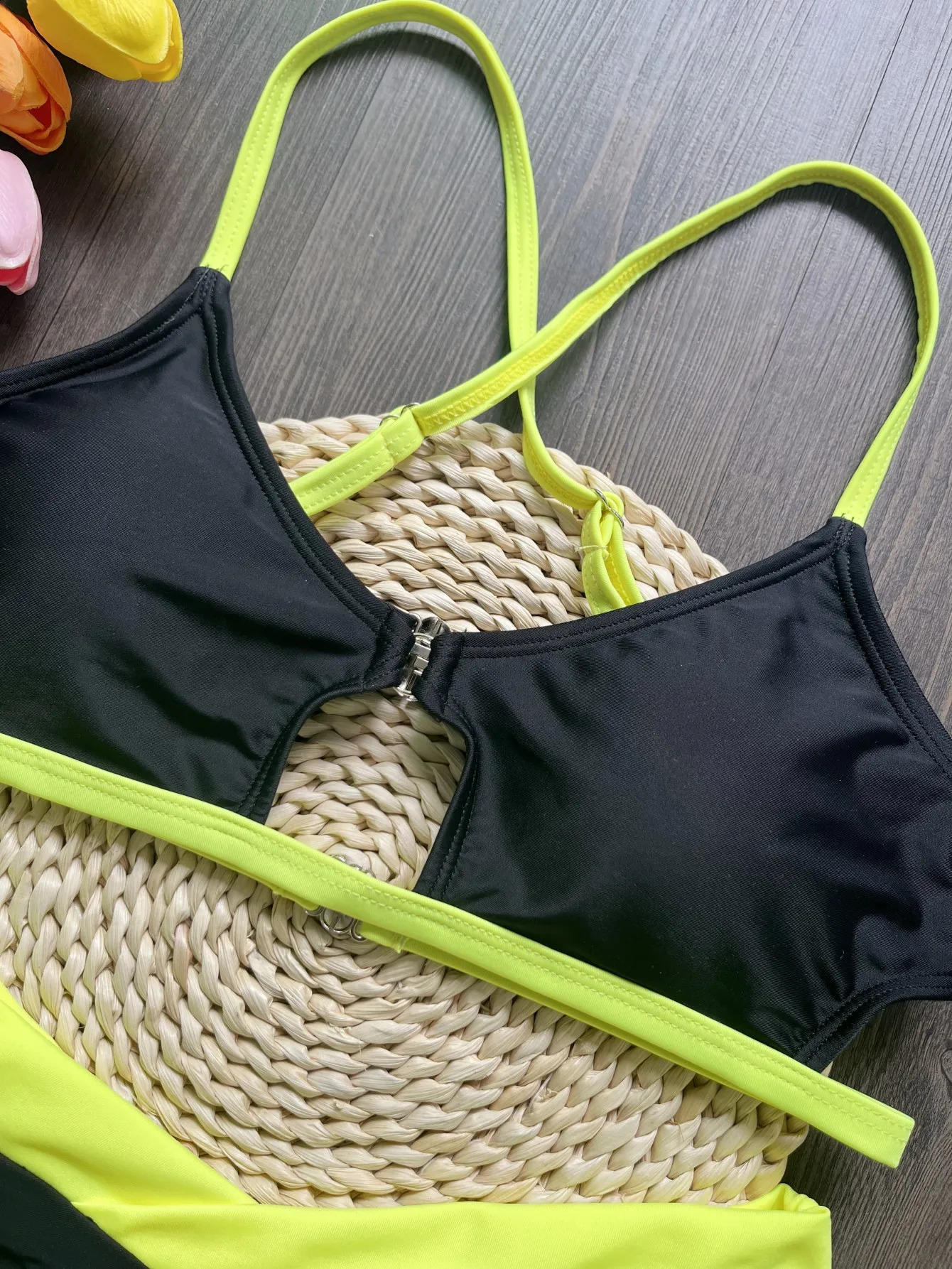 RUOTONSEPT Sexy Solid Splicing Bikini Set Womens Swimsuit Twopiece Triangle Thong Swimwear Bathing Suit Brazilian Biquinis 250122