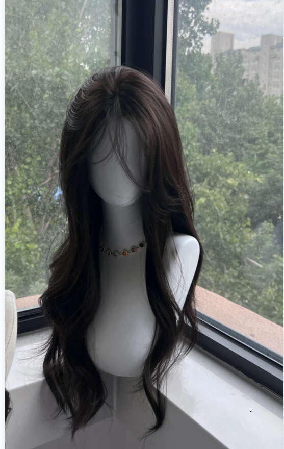 Lace Front Wig Cover T Shape Natural Full Head Women S Fashion Big Wave Lace Long Curly Imitation Human Hair Wig Set