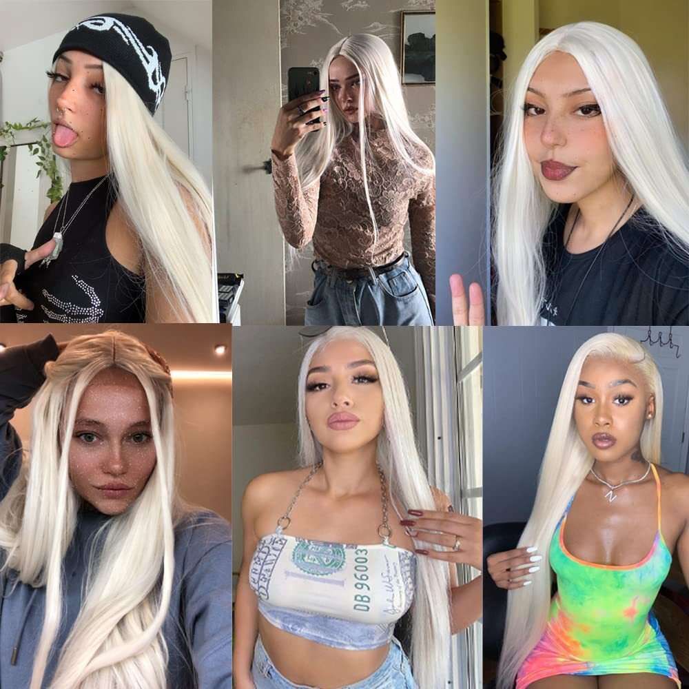 Lace Front Wig Cover T Shape Wig Front Lace Fashionable Center Split Long Straight Hair Women S High Temperature Silk Synthetic Fiber Headband