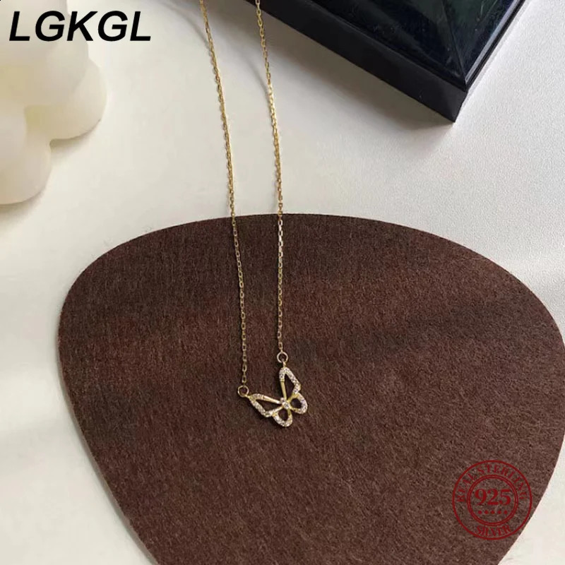 LGKGL 925 Silver Sterling Butterfly Necklace For Women Clavicle Chain Woman Jewelry Birthday Gift Accessories 250117