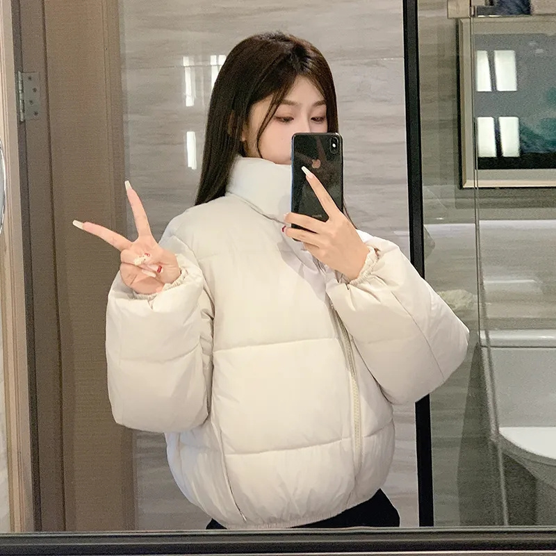 2024 Winter New Short Down Cotton Jackets Coat Women Parkas Casual Loose Drawstring Slim Puffer Jacket Outwear Preppy Clothes