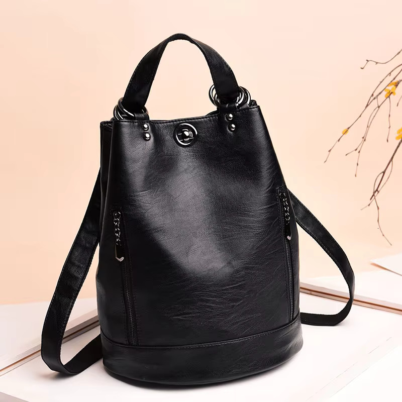 High Quality Soft Leather Bagpack Women Fashion Anti-Theft Backpack 2024 New Casual Lides Shoulder Large Capacity School Bag