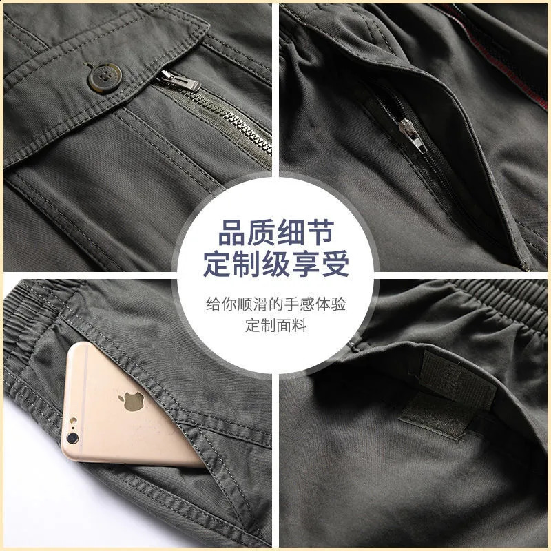Cargo Pants Mens Loose Straight Oversize Clothing Solid Grey Versatile Work Wear Black Joggers Cotton Casual Male Trousers 250121