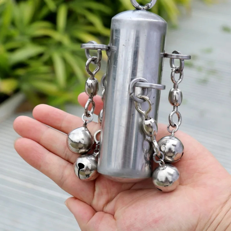 Birdcage Chewing Bell Toy Stainless Steel Hanging Perch Toy Pecking Toy for Medium Large Bird Stainless Steel Parrot Toys 250121