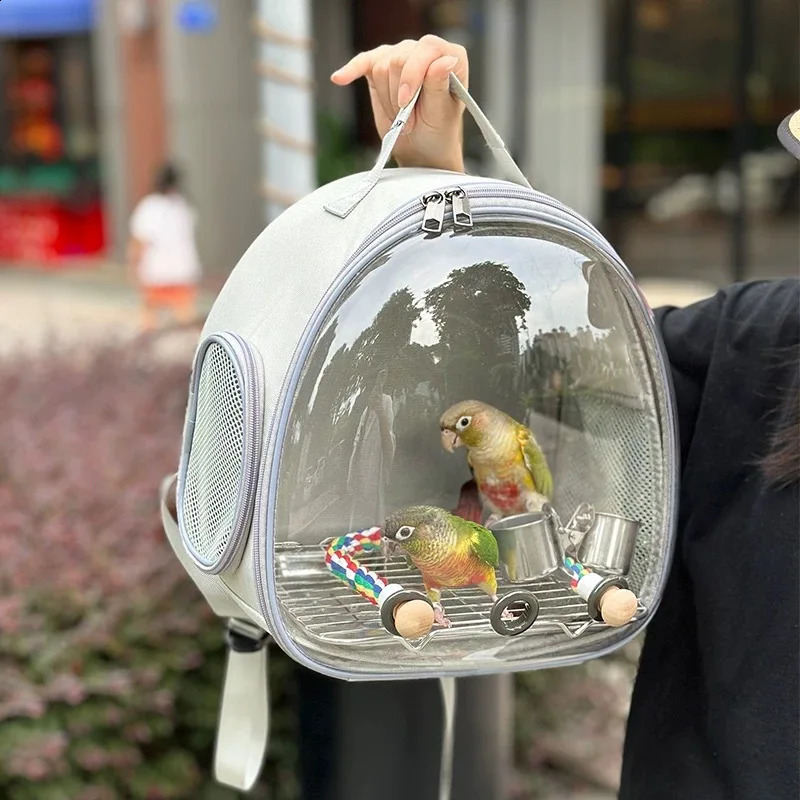 Bird Backpack Bird Travel Bag for Birds ParrotS Small Pet Acrylic Bubble Portable Bird Cage Outdoor Travel Hiking 250121