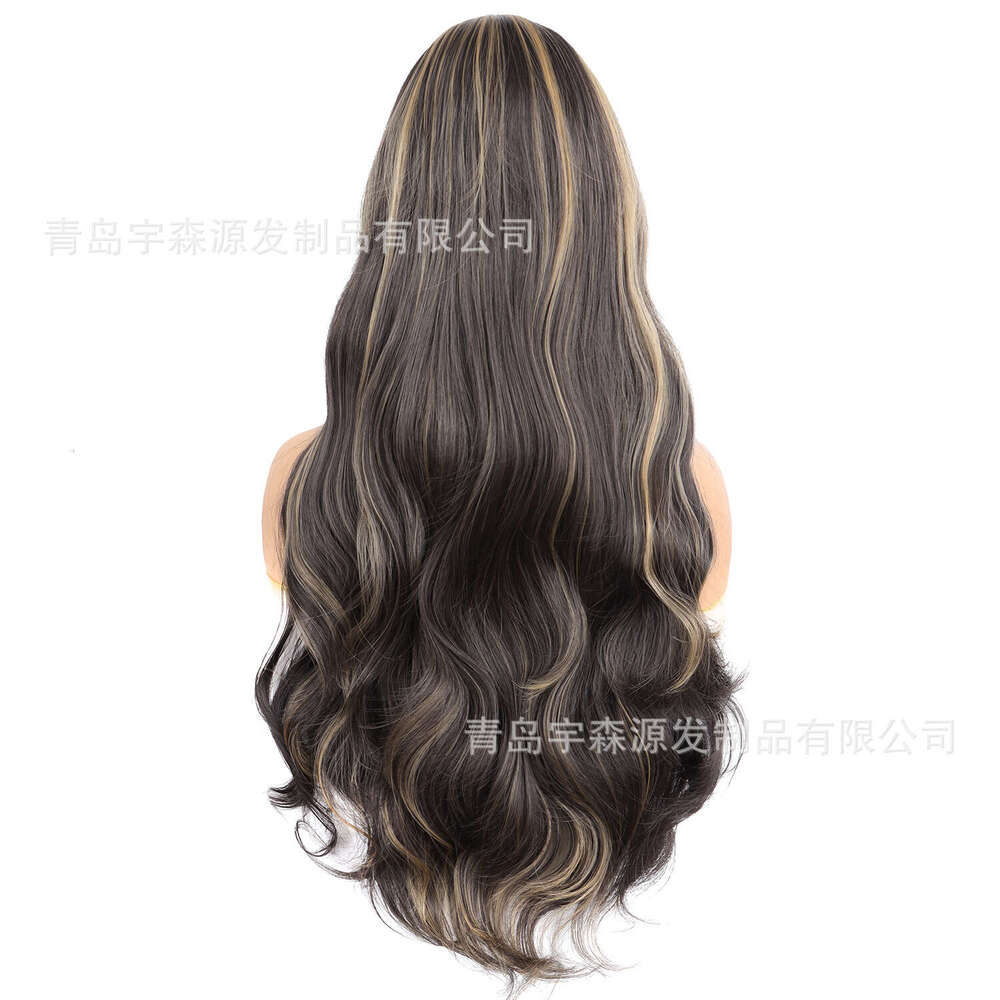 Lace Front Wig Cover T Shape New Piano Color Synthetic Front Lace Wig Headset Women S Intercolor Long Curled Hair