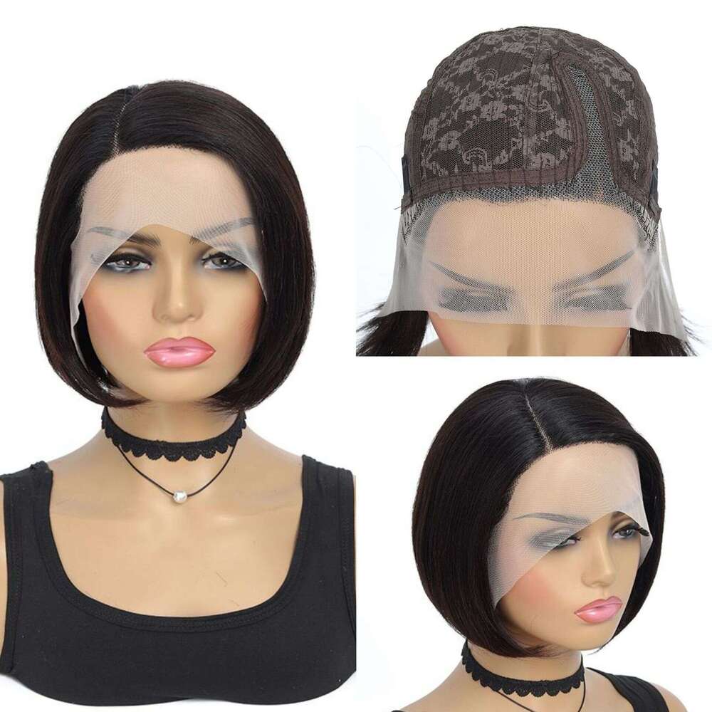 Lace Front Wig Cover T Shape Wig T Piece Bob Real Headband Front Lace Wig Human Hair