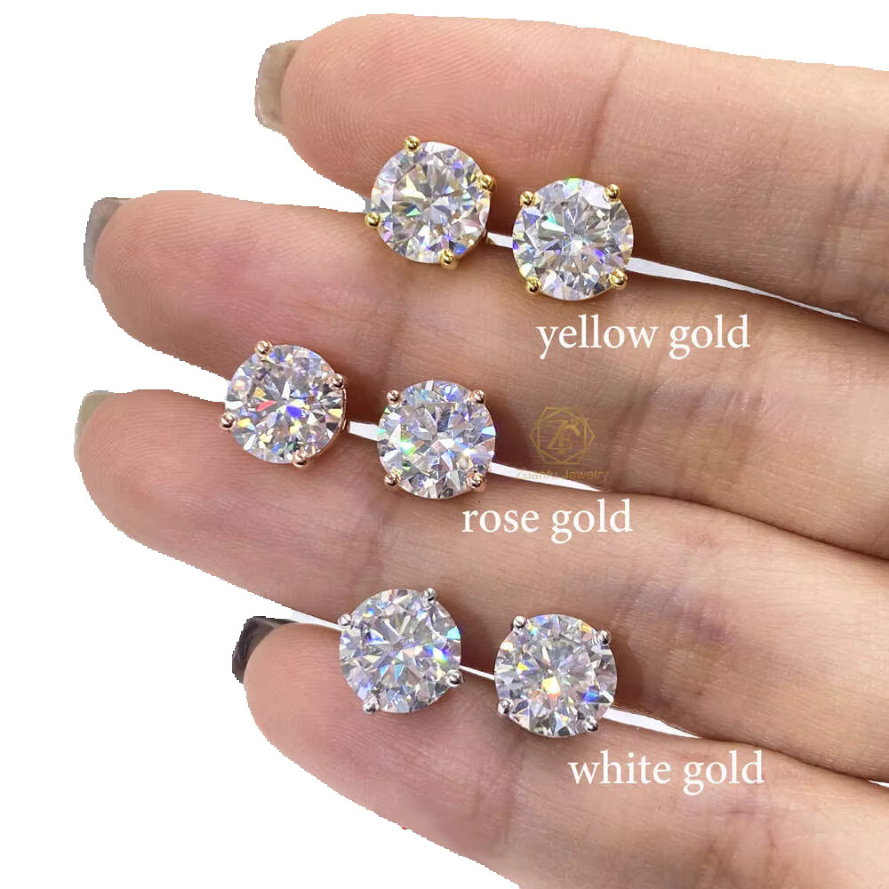 Screwback earring 3mm-10mm 925 piercing jewelry 4 prongs set CVD HPHT lab grown stud in VVS Elegant Dazzling