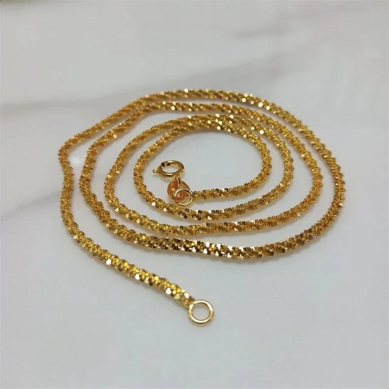SOMILIA Fashion 18K Yellow Gold Necklace S925 Sterling Silver Sparkling Clavicle Sweater Chain High Jewelry For Woman 250120
