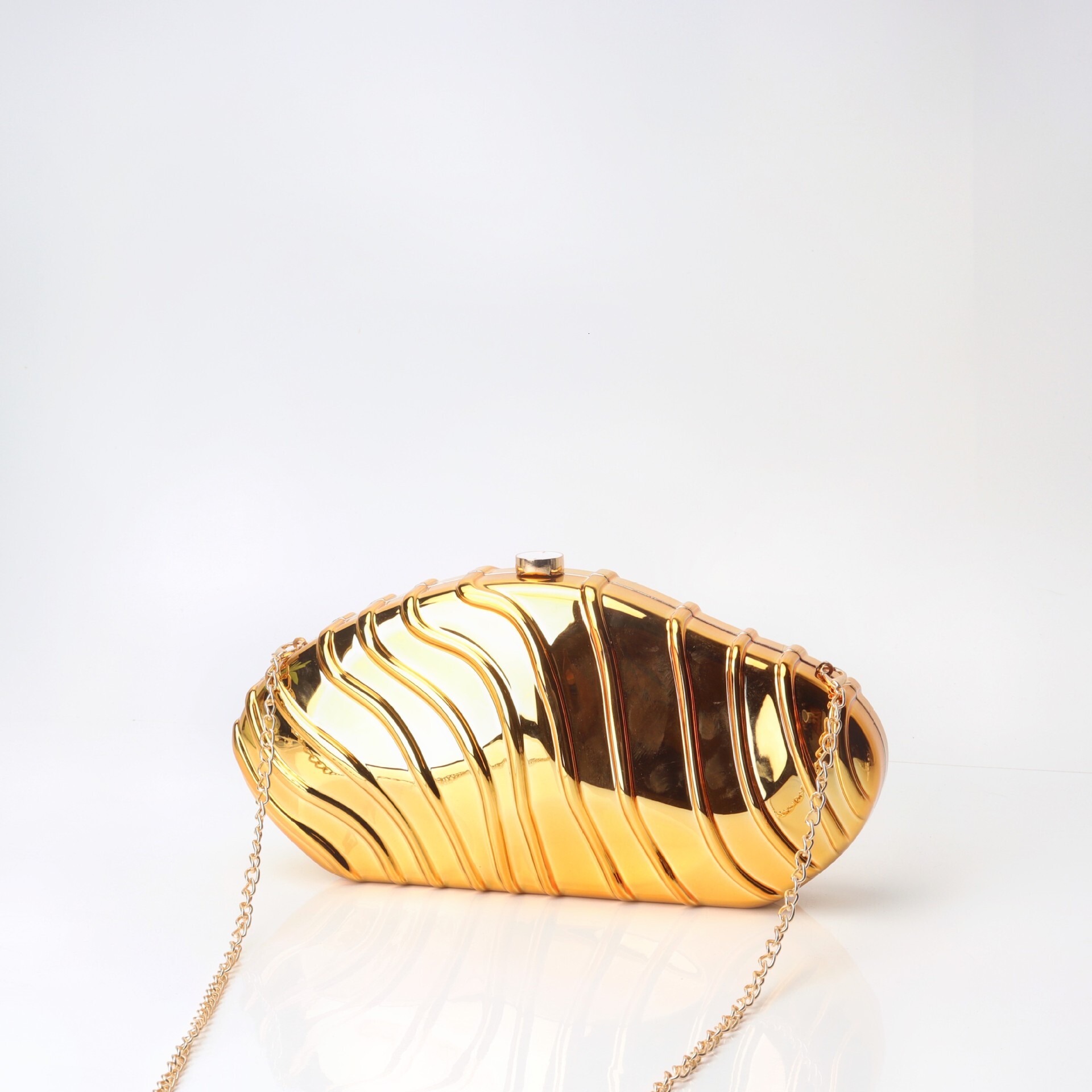 Fashion Acrylic Women's Striped Simple Chain Dinner Hand-Held Bag, Stone Patterned Bag