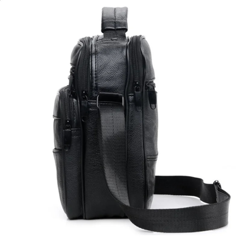 high-quality leather mens casual shoulder messenger bag fashion ten font handbag Mochila handbag 250109