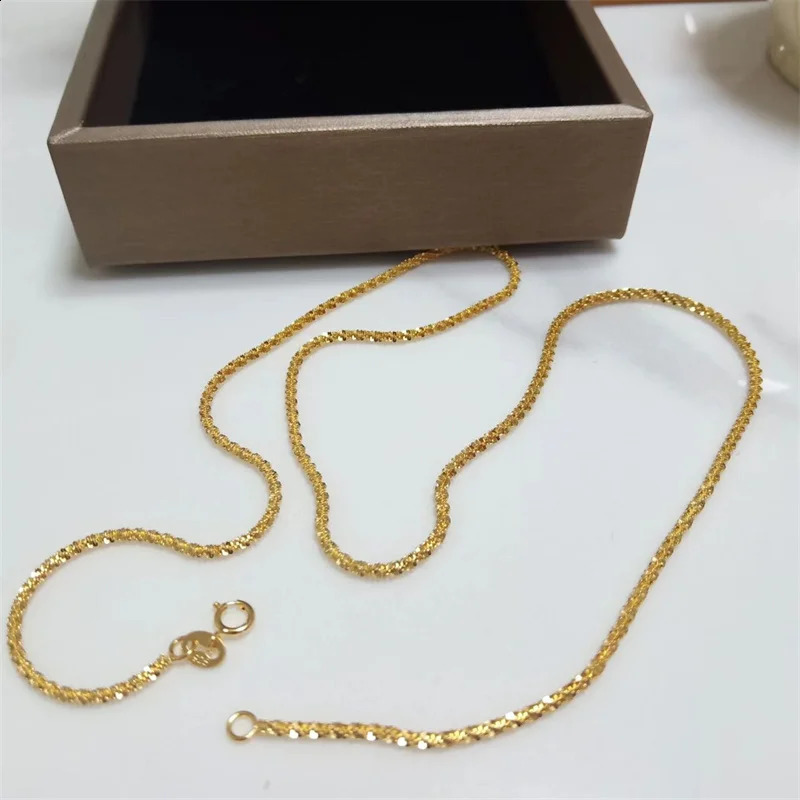 SOMILIA Fashion 18K Yellow Gold Necklace S925 Sterling Silver Sparkling Clavicle Sweater Chain High Jewelry For Woman 250120
