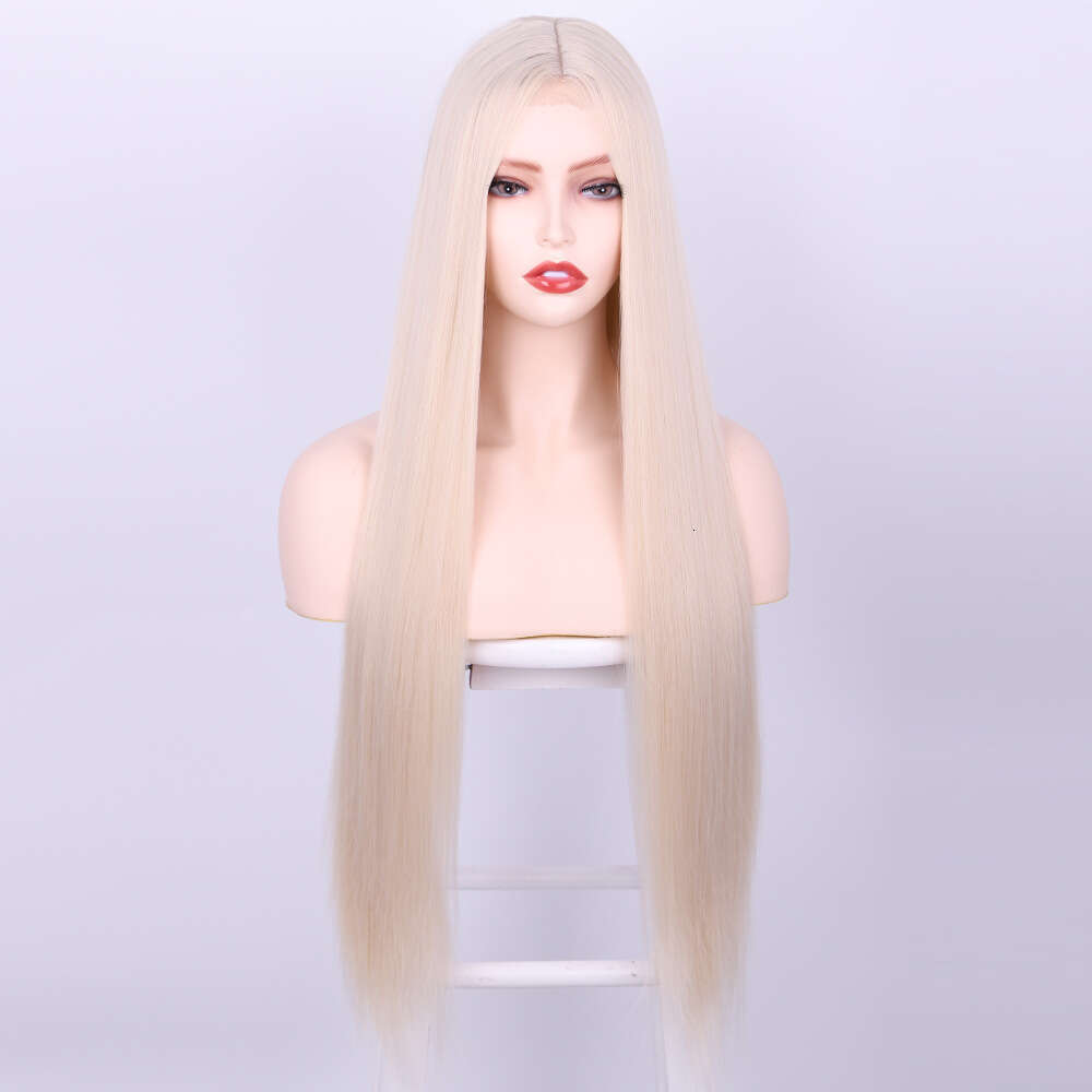 Lace Front Wig Cover T Shape Women S Long Straight Hair Chemical Fiber Head Cover Front Small Lace Wig