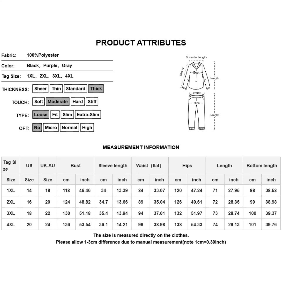 Plus size twopiece pajama set suitable for womens long sleeved zipper shirts loose pants pajamas autumn winter 250122