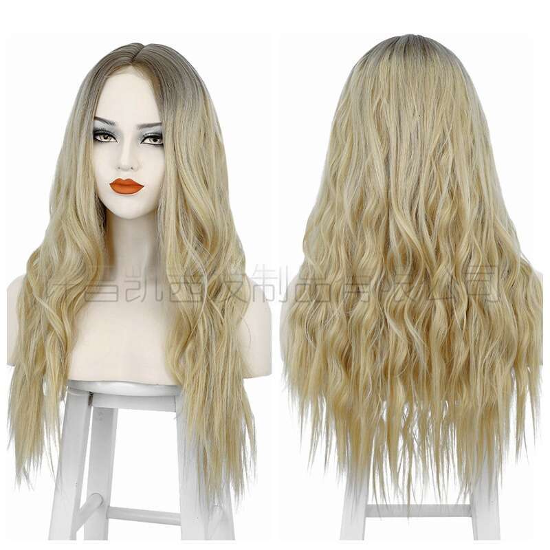 Lace Front Wig Cover T Shape Xuchang Aisi Long Curled Front Lace Female Hair Wigs Synthetic Wig Headset