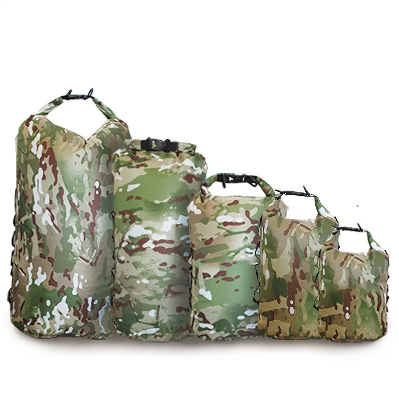 Camouflage Waterproof Backpack Portable Outdoor Sport Rafting Bag River Tracing Swiming Bucket Dry 3L 5L 10L 20L 35L 250121