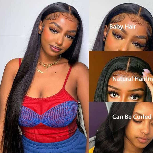 Lace Front Wig Cover T Shape T Split Front Long Straight Hair Chemical Fiber Headband Lace Wigs