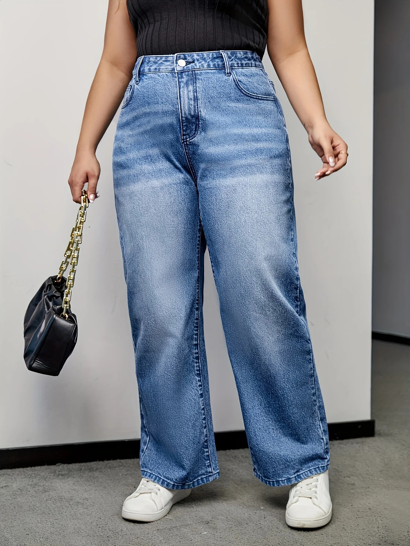 Womens loose plus size jeans 250121