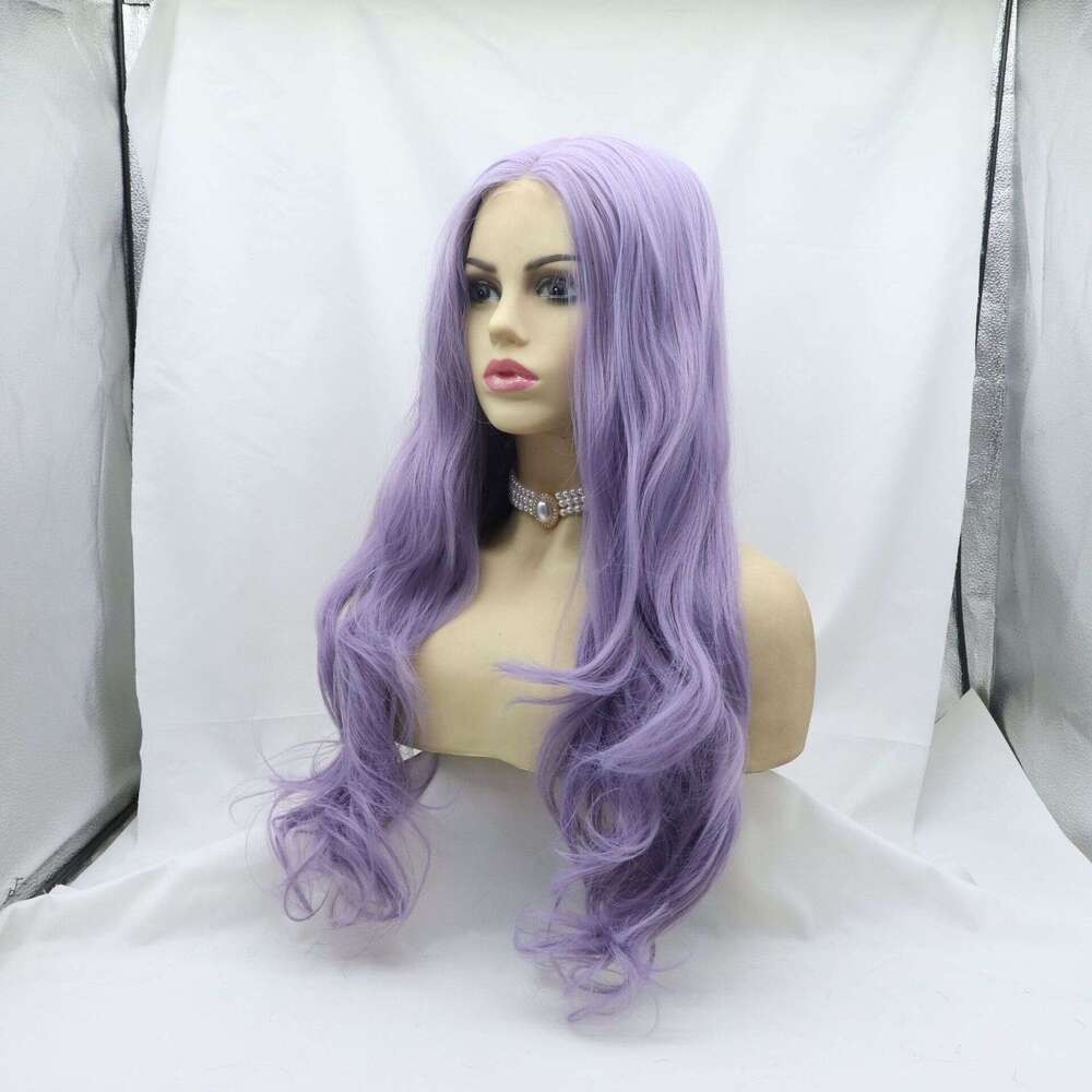 Lace Front Wig Cover T Shape Wig With Long Curls Lace Synthetic High Temperature Silk Hand Woven Wig Headband