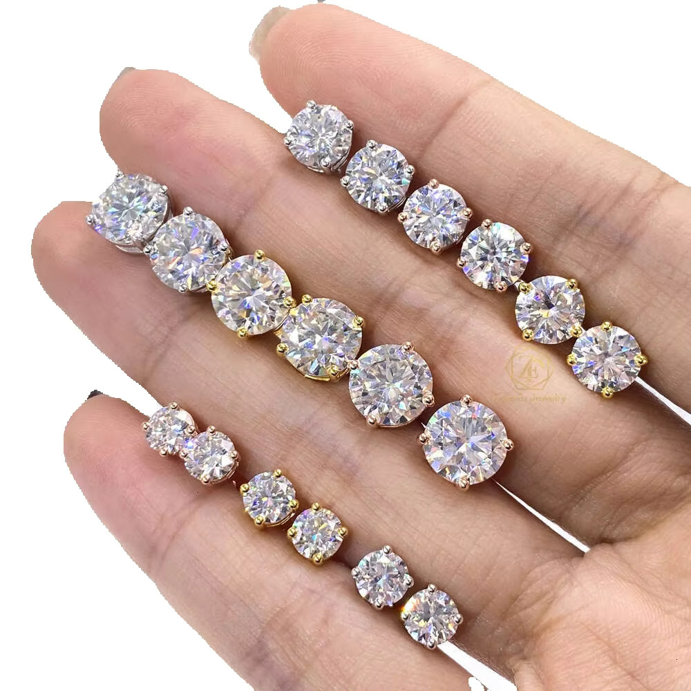Screwback earring 3mm-10mm 925 piercing jewelry 4 prongs set CVD HPHT lab grown stud in VVS Elegant Dazzling