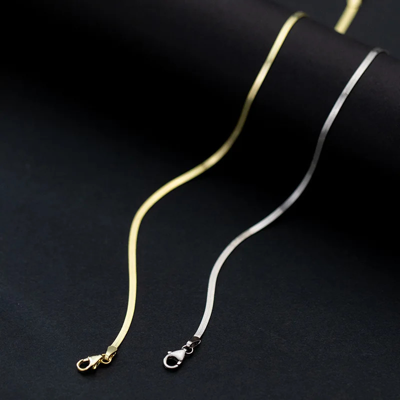 WANTME 925 sterling silver minimalist 18k golden luster snake bone ankle suitable for womens beach summer charm party jewelry accessories 250110