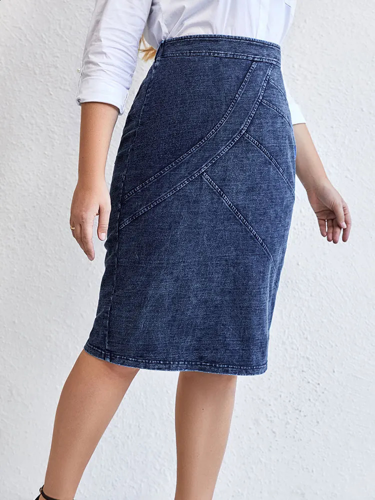 Womens plus size casual denim half skirt loose mini available in multiple sizes 250121