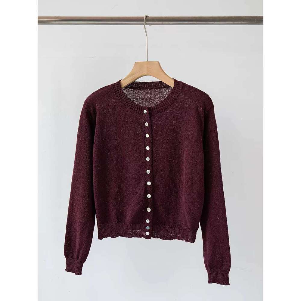 Solid Color Cardigan Jumper Women Autumn O Neck Single Breasted Sweaters Long Sleeve Vintage Fashion Slim Knitted Tops New