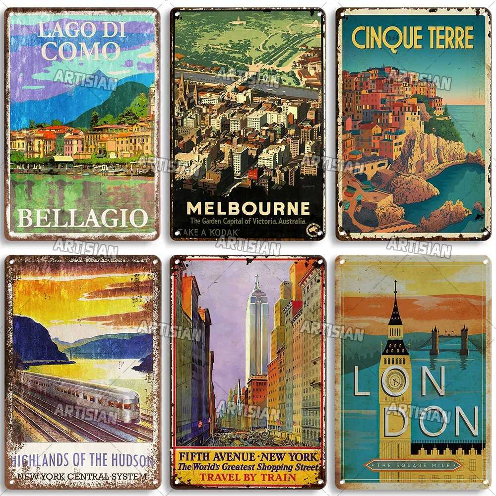 High Quality Nostalgic Travel Metal Poster Decorative Place Retro Metal Signs Man Cave Home Studio Metal Plaque Vintage Wall Industrial Decoration T25