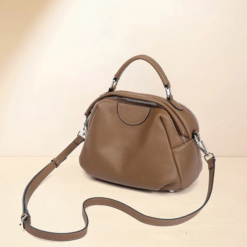 Genuine Leather Womens Bag Autumn Winter Style Commuting Versatile Shoulder Hobo Large Capacity Crossbody Bag Retro Handbag 250113