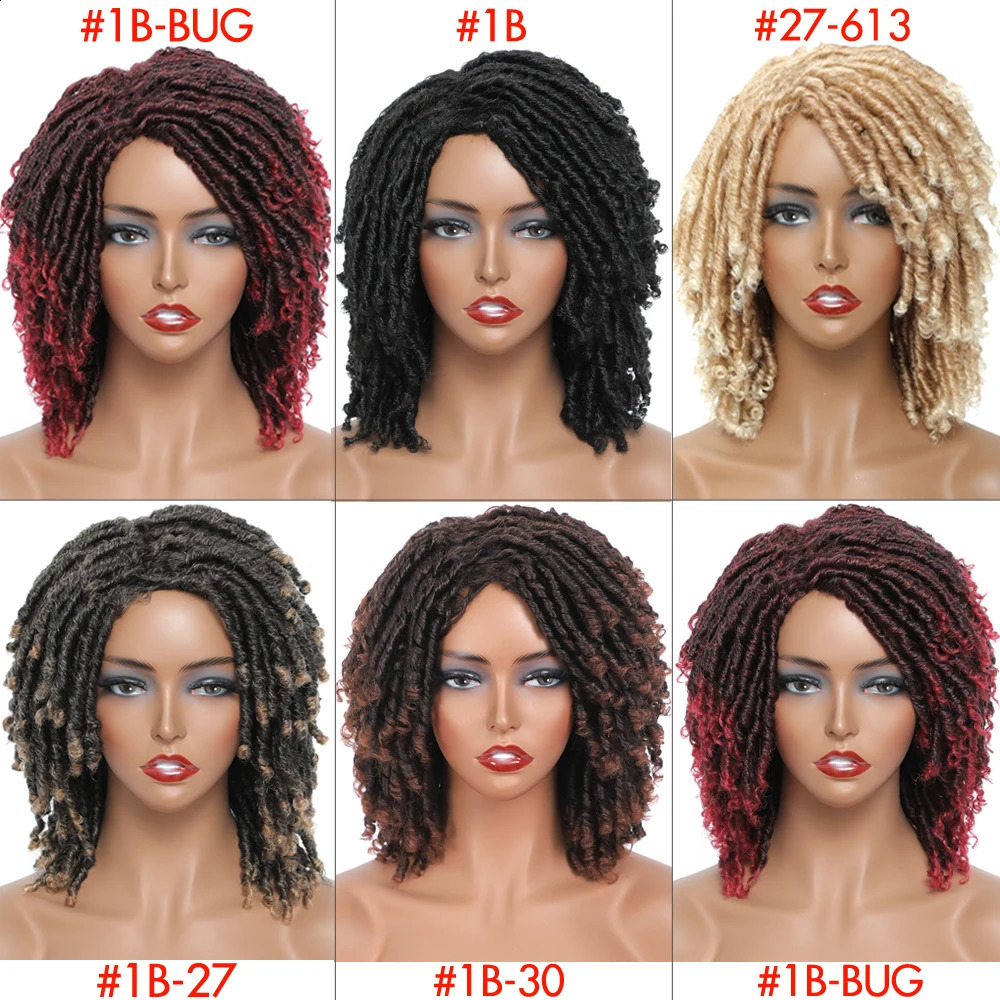 Faux Locs Crochet Hair Wigs Glueless Curly Soft Locs Braids Hair Wig Synthetic Dreadlock Hair Wig for Girls Women perruque femme 250118