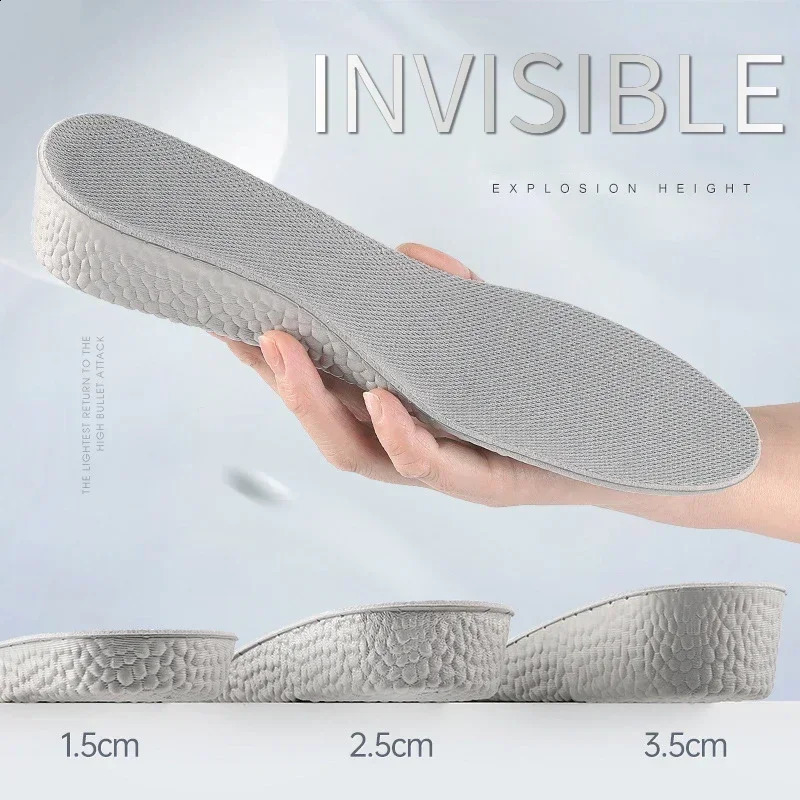 2PCS Heightening Insole Invisible Unisex Women Heighten Insert Cushion Pads EVA Lifting Heel Arch Support Taller 250114