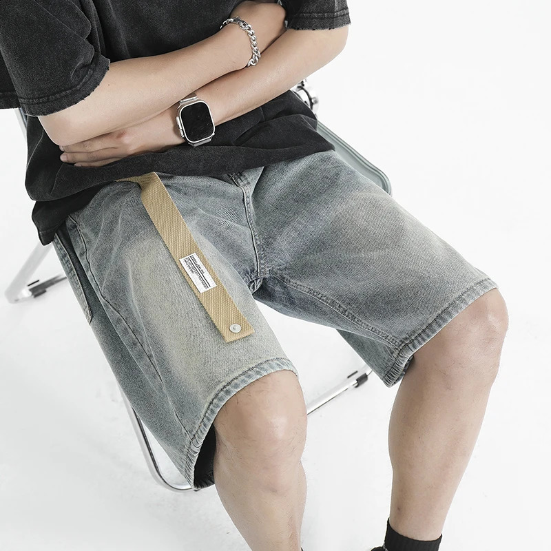Summer Mens Vintage Denim Shorts Fashion Ultra-thin Breathable Bermuda Jeans Baggy Casual Male Wide Short Pants 250117