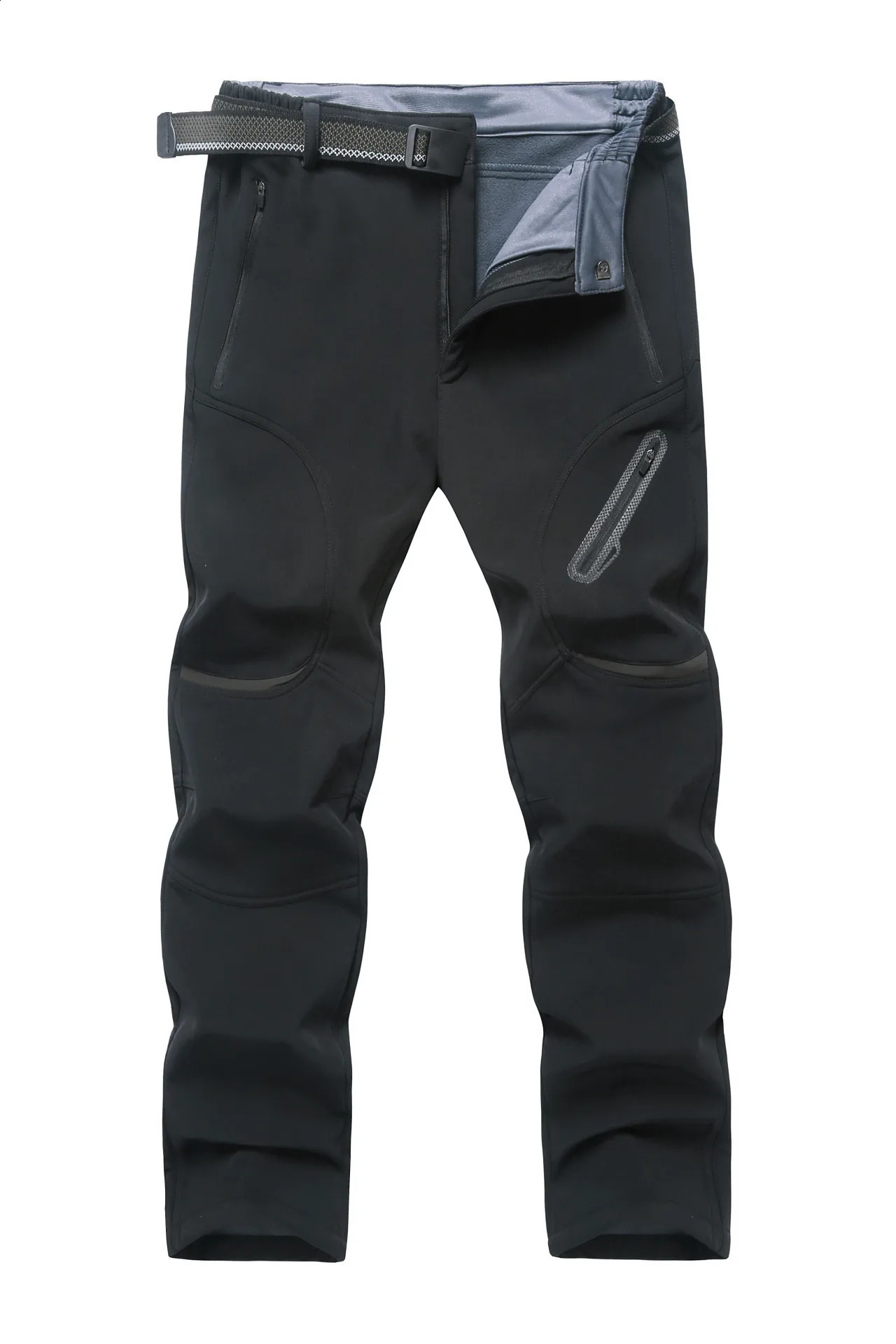 2024 Big Size Waterproof Pants Men Soft Shell Fleece Warm Trousers Male Outdoor Plus Large 9XL 4XL 8XL Work Winter Autumn Black 250121