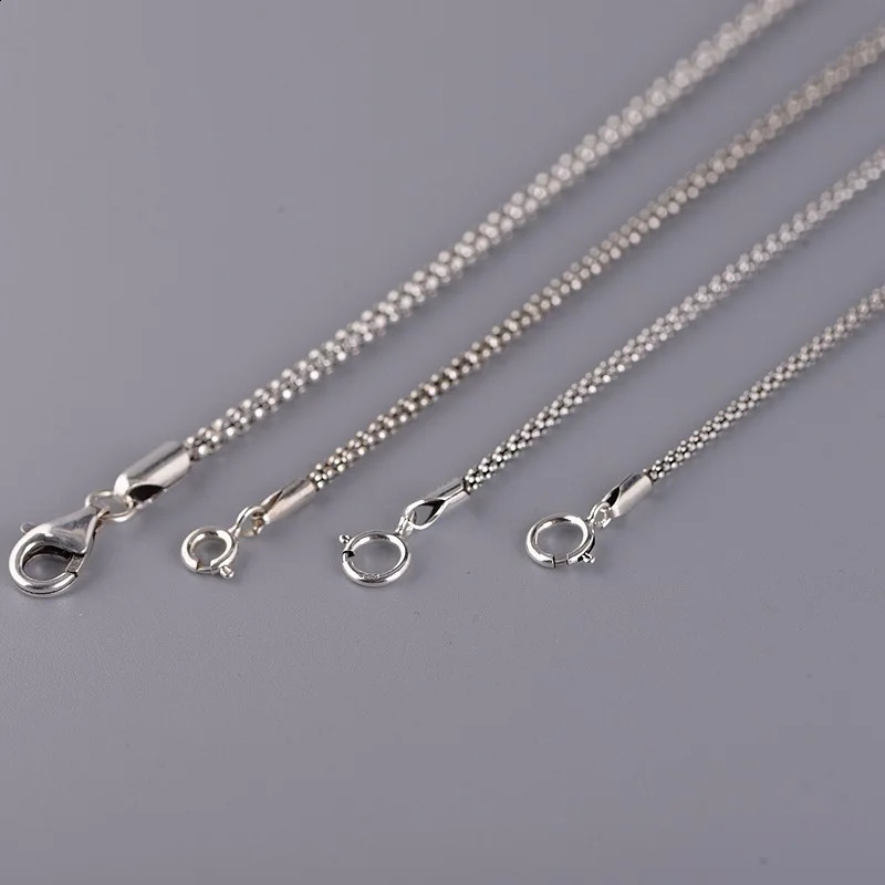 BOCAI Pure 925 Silver Vintage Italian Chain Simple and Fresh Sweater Chain Fashionable Temperament Rice Grain Woman Necklace 250120