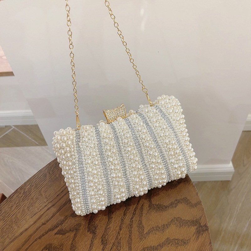 Ladies' Handbag, Evening Dress, Party Pearl Rhinestone Inlaid Banquet Bag, Women's Bag