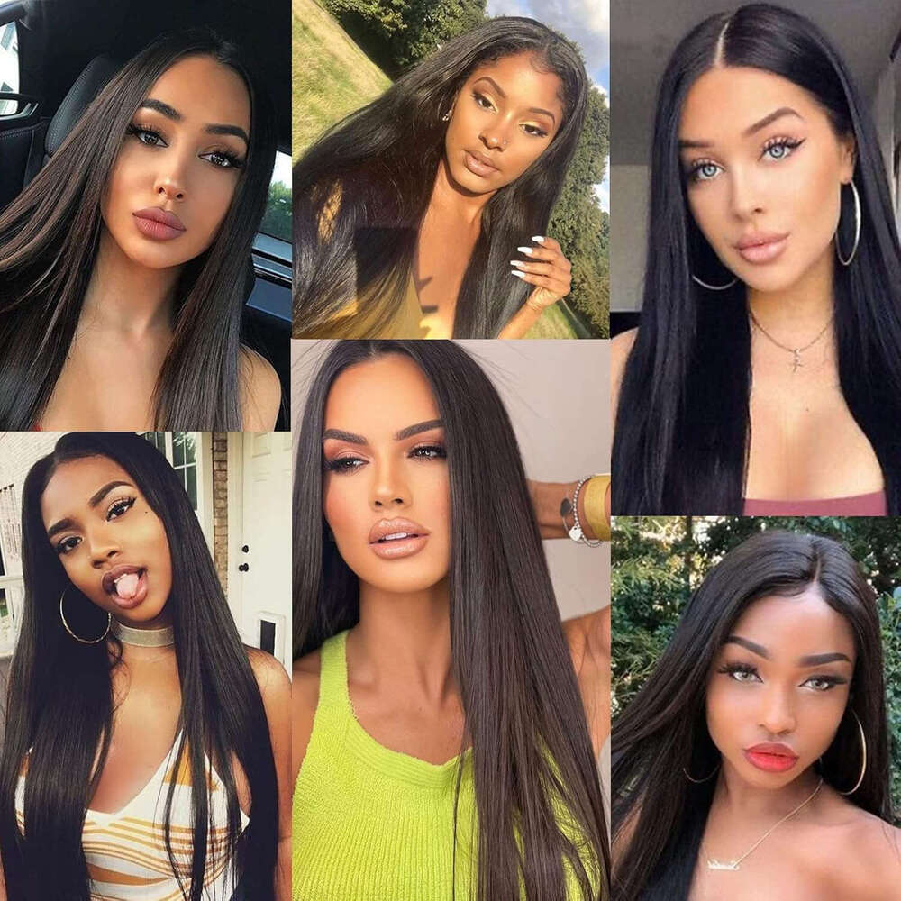 Lace Front Wig Cover T Shape Black Long Straight Hair X X Wigs Front Lace Wig Headset