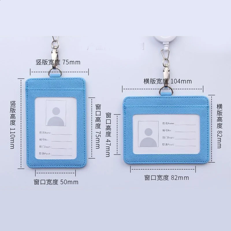 Multifunctional Retractable Lanyard Card Holder PU Badges Set For ID Name Card Business Name Tag Student ID Card Neck Rope 250120