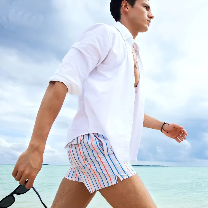 New Style Stripe Summer Hot Fashion Beach Men Board Shorts Plus Szie