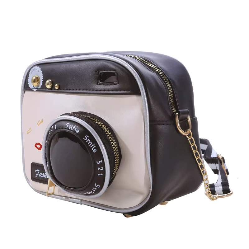 1/2Pcs Camera Shape Women New Fashion PU Single Shoulder Bags Retro Small Square Women's Novel Chain Crossbody Bag Female