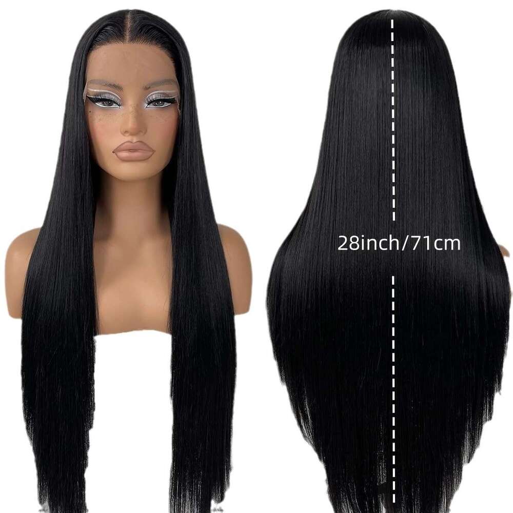 Lace Front Wig Cover T Shape Black Long Straight Hair X X Wigs Front Lace Wig Headset