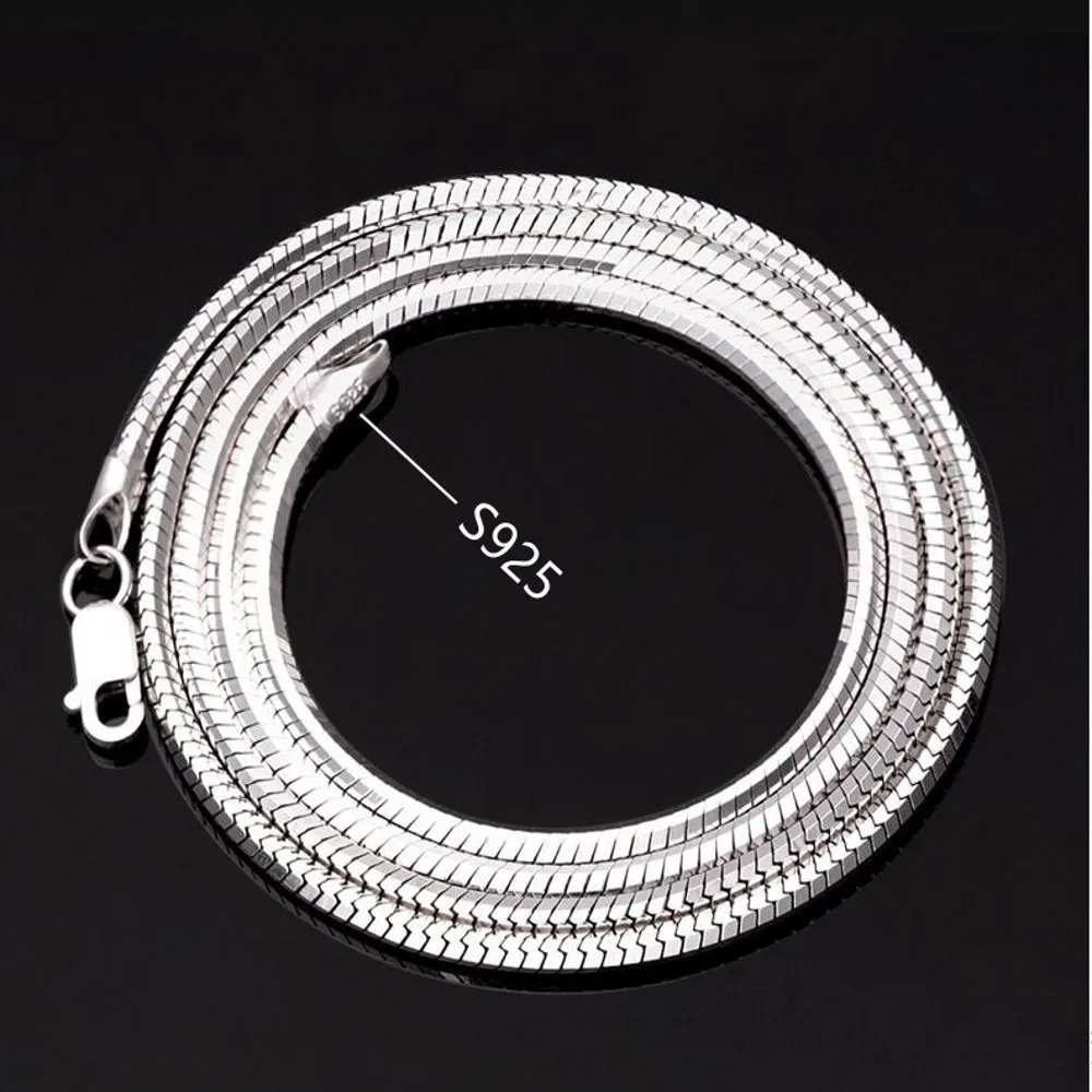 BOCAI Real S925 Sterling Silver Jewelry Platinum Plated Man and Woman Necklace Snake Bone Chain Korean Fashion Birthday Gift 250120