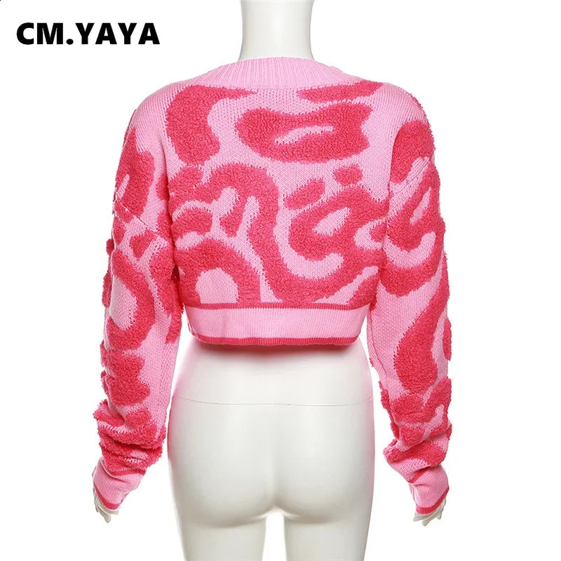 CM.YAYA Vintage Women Knit Ribbed Long Sleeve Single Breasted Oversized Cardigan Sweater Tops Ins Street Jumpers Outwear 250122