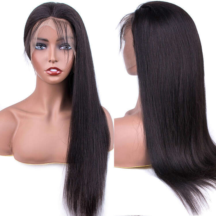 Lace Front Wig Cover T Shape Wig Front Lace Soft X Myanmar Straight Human Hair Headband Natural