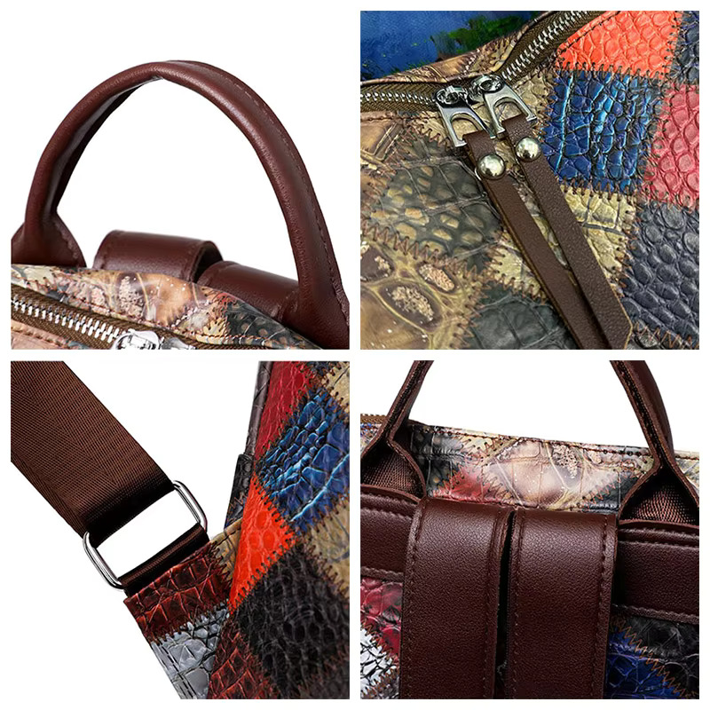 Crocodile Leather Backpack Designer School Bag For Teenager Girl High Quality Female Rucksack New Large Capacity Mochilas