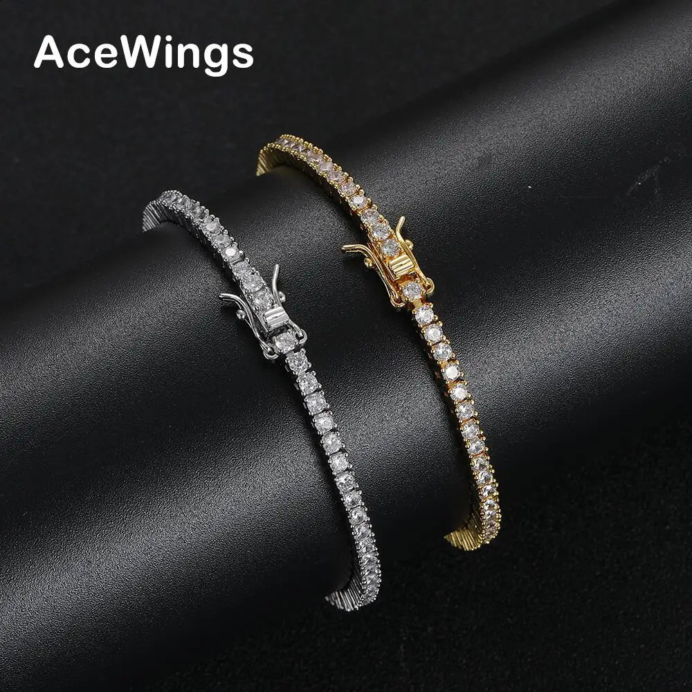 2.5mm Female Hip Hop Tennis Bracelet Brass Cubic Zircon Bracelet For Party Gift BB222 250121