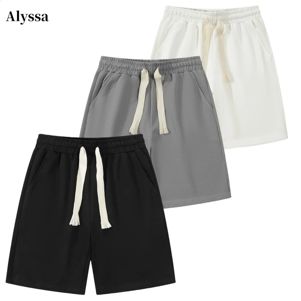 Mens Shorts Sweat for Men Casual Clothing Jogging Sport Short Pants Black Color Drawstring Loose Gym Sports Training 250122