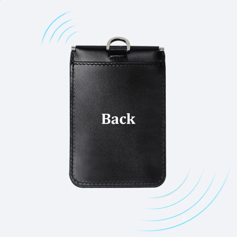 High Quality Genuine Leather ID Badge Holder Access Control Card Holders with Neck Lanyard Office Worker Magnet Hasp Campus Card 250120