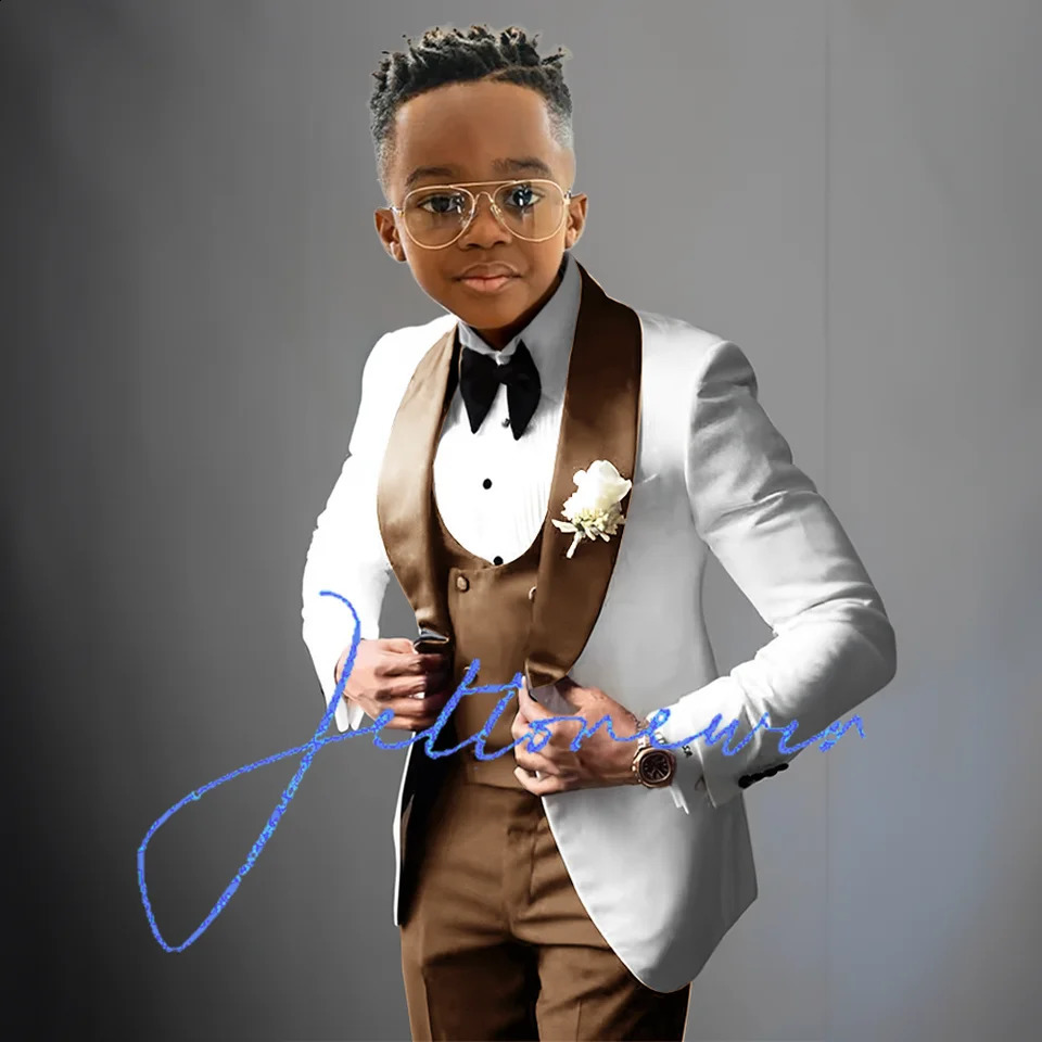 Suit for Boys Wedding Tuxedo Kids Formal Jacket Pants Vest 3 Piece Set Custom Outfit Classic Clothes 2-16 years 250120