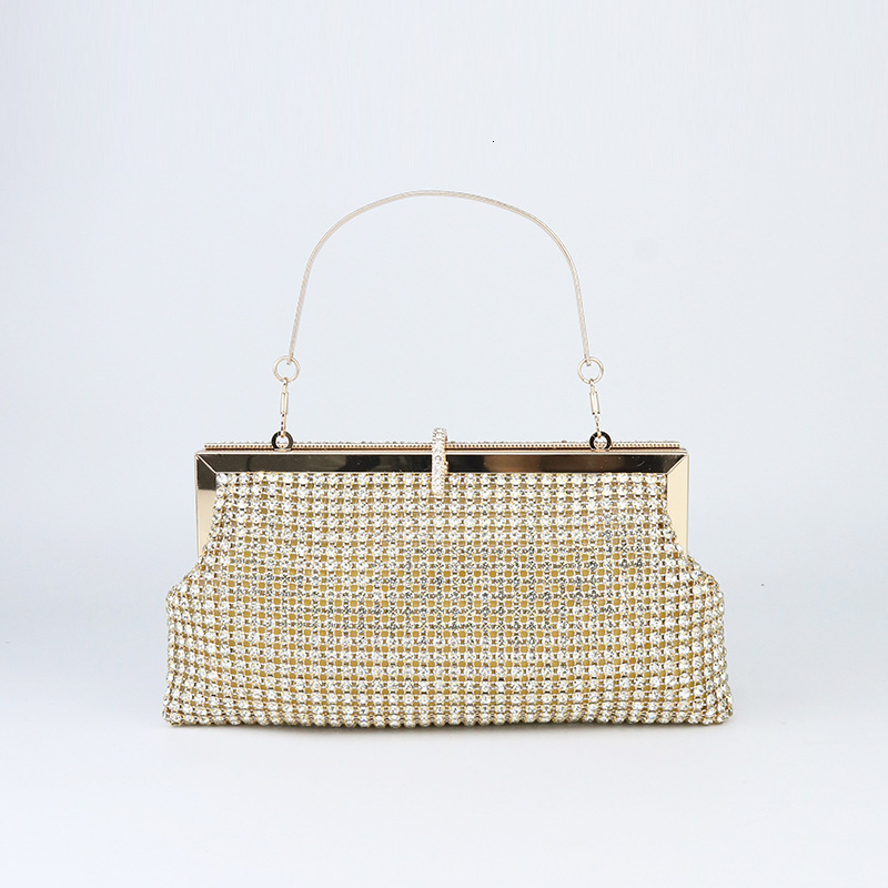 New Diamond Shining Square Handheld Banquet Bag With Large Capacity Fashion Women's Handbag
