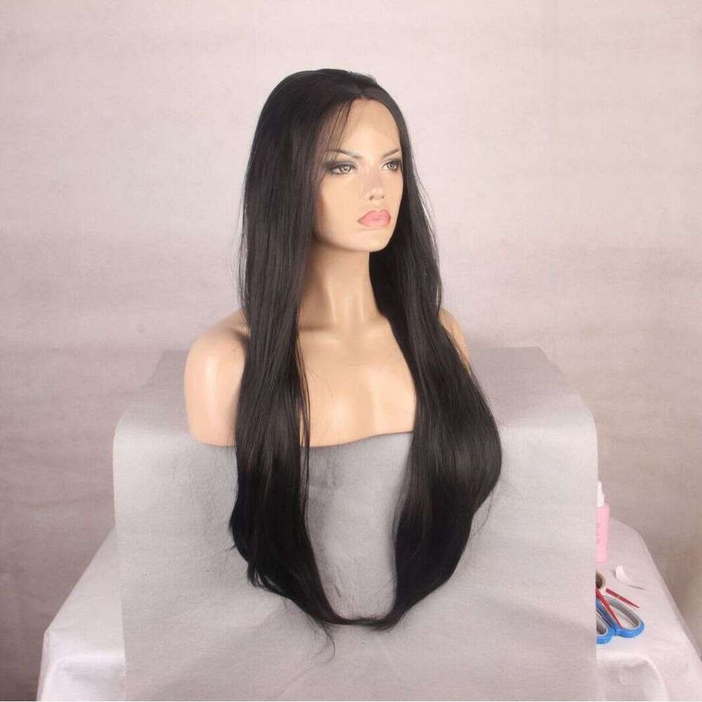 Lace Front Wig Cover T Shape Female Long Synthetic Natural Color Headband New Black Front Lace Wig Hair Wig Set